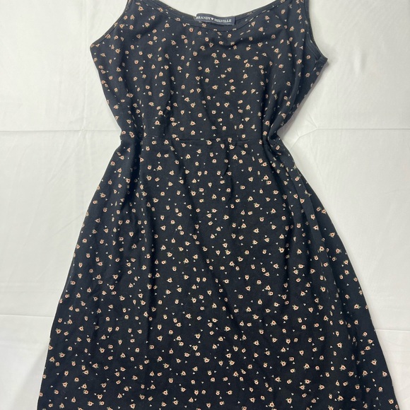 Brandy Melville Dresses & Skirts - Brandy Melville Black Midi Dress with Floral Accents sz S